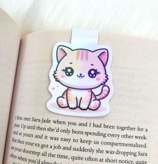 Cute Kawaii Style Cat Magnetic Bookmark