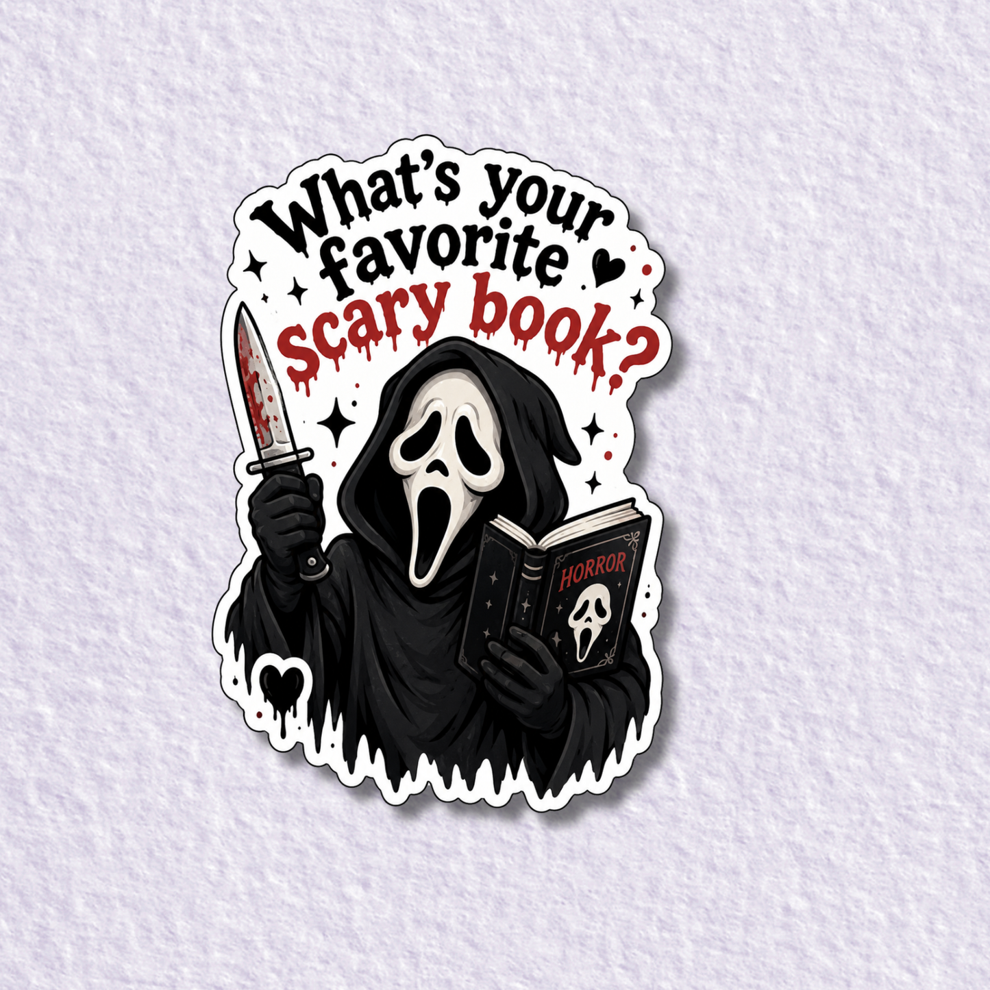 What's your favorite scary book ghostface horror sticker