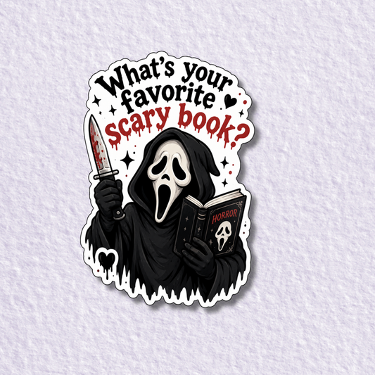 What's your favorite scary book ghostface horror sticker