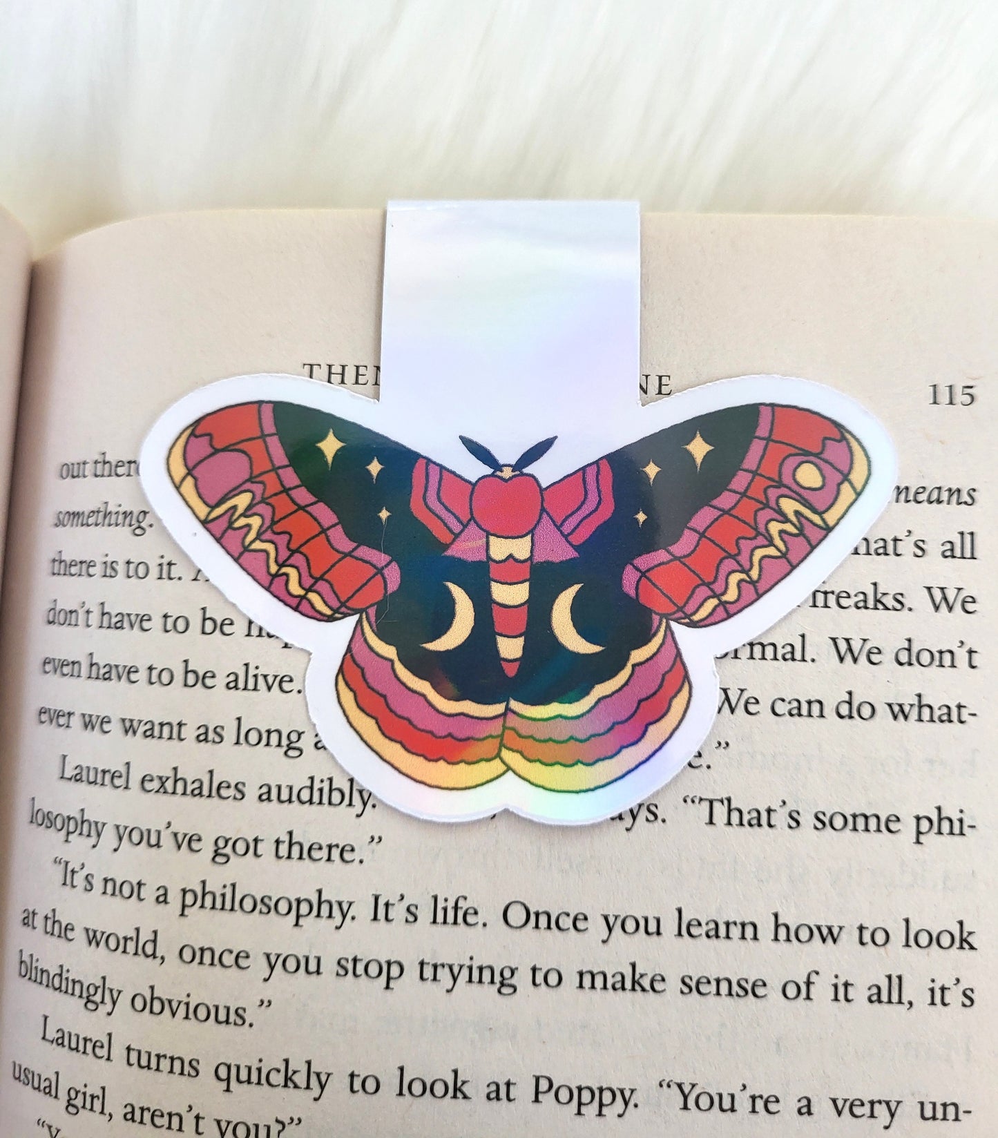 Colorful Moth Magnetic Bookmark