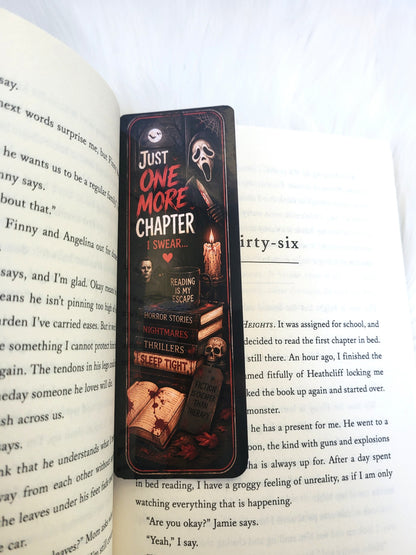 Just One More Chapter Horror Bookmark