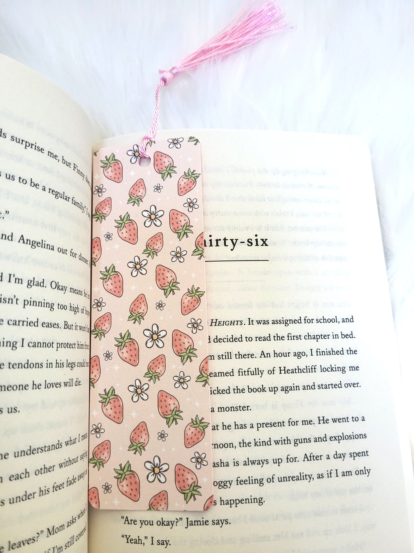 Strawberry Floral Bookmark