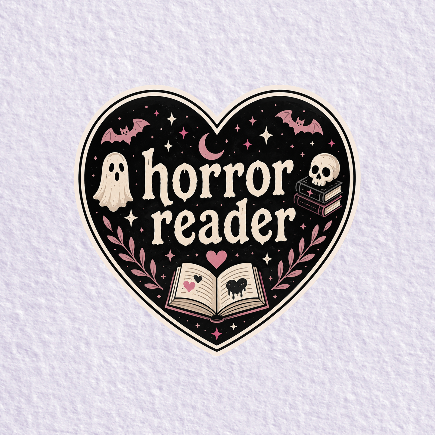 Horror Reader Heart Bookish Sticker