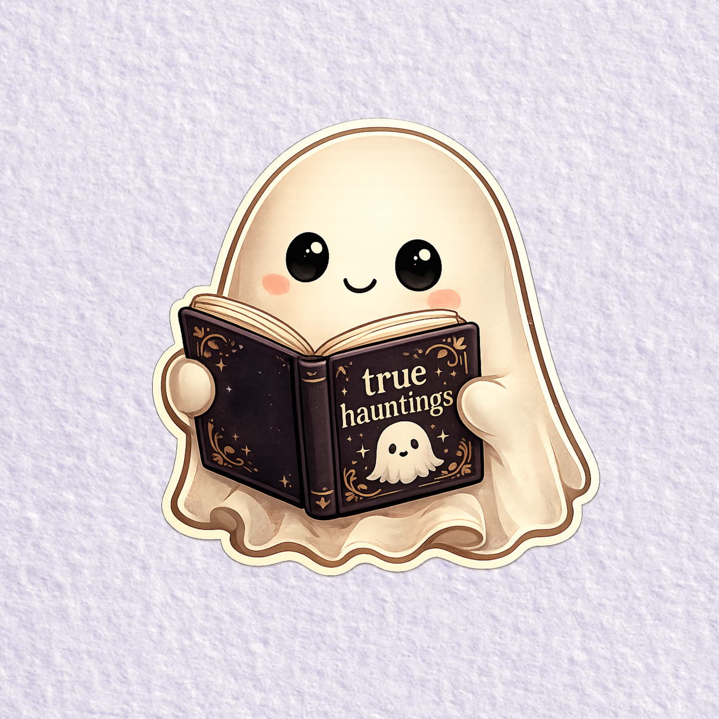 Cute Ghost Reading Bookish Sticker