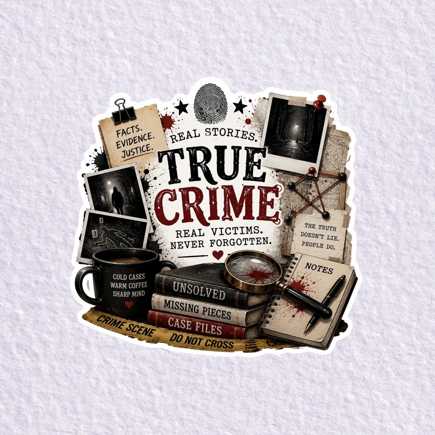 True Crime Bookish Sticker